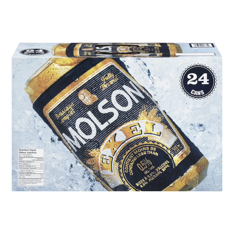 Molson Excel 0.5% Beer (24-355 mL) (jit) - Pantree