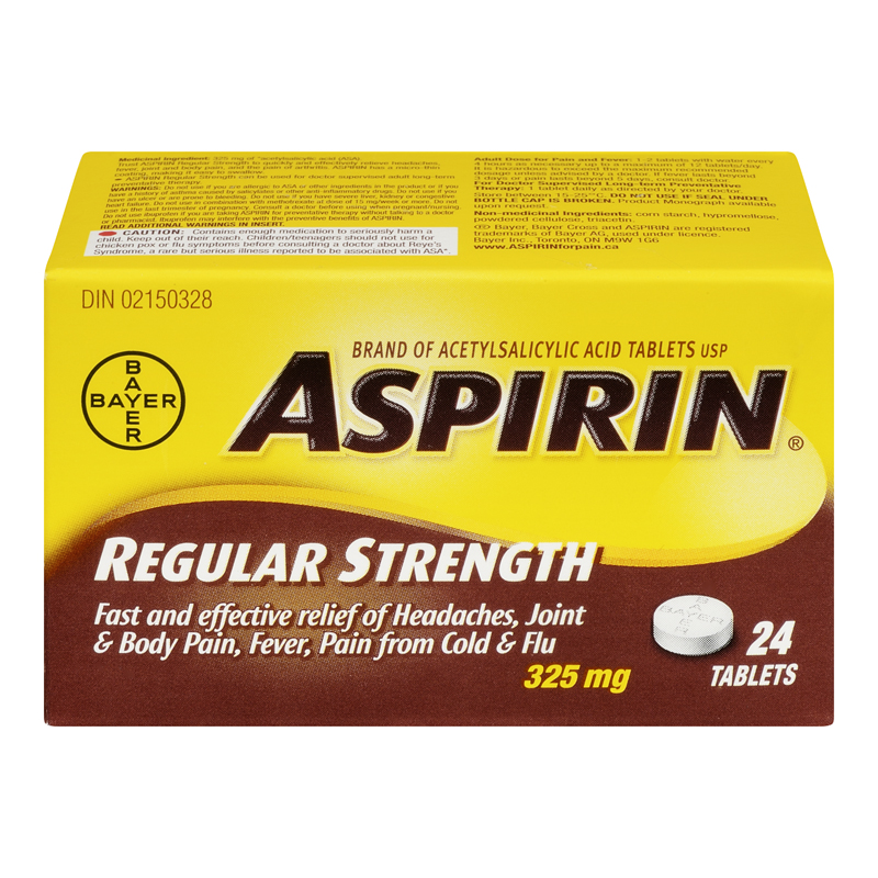 Aspirin Regular Tablets (1-24 ea) (jit) - Pantree