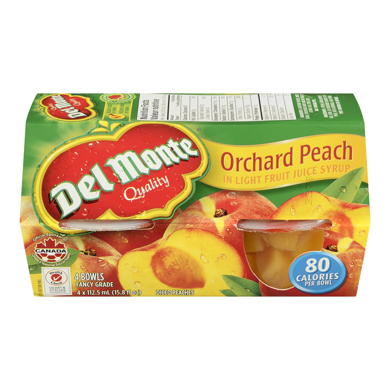 Del Monte Fruit Bowl Peach 4 Pack (24-112.5 mL (24 Bowls)) (jit) - Pantree