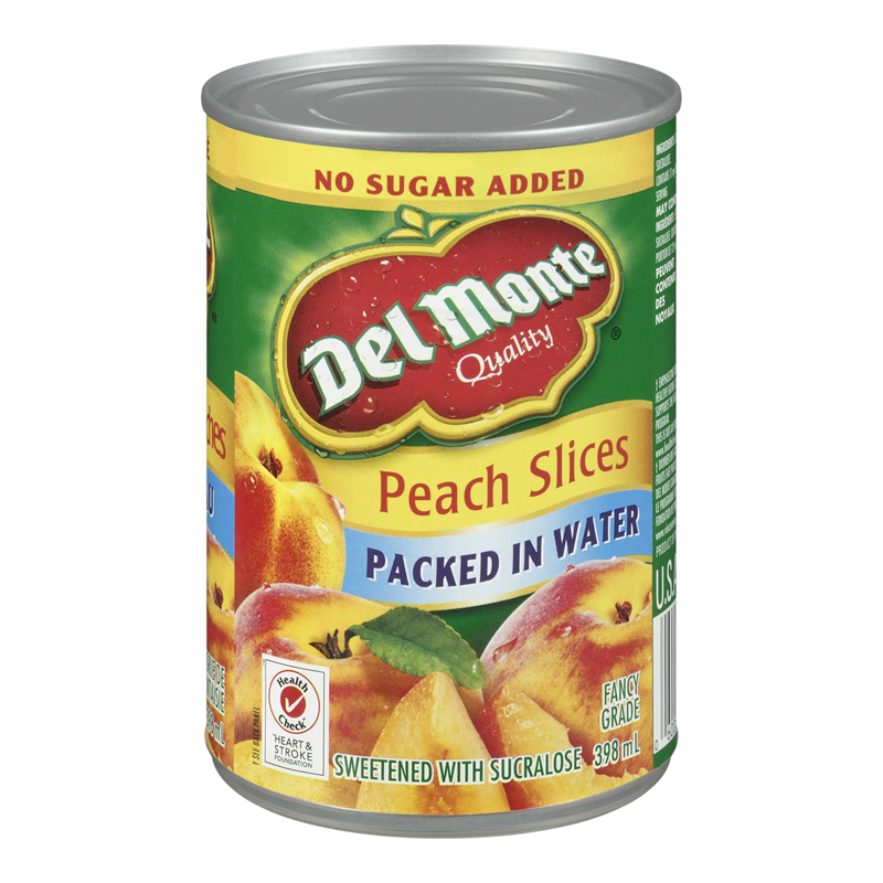 Del Monte Peach Slices In Water - No Sugar Added (12-398 mL) (jit) - Pantree