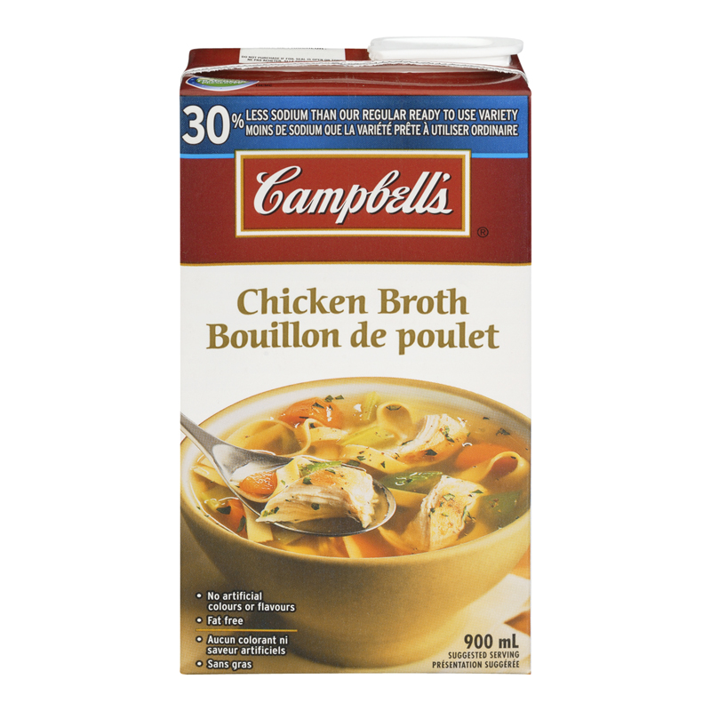 Campbell's Broth Chicken 30% Less Sodium (12-900 mL) (jit) - Pantree