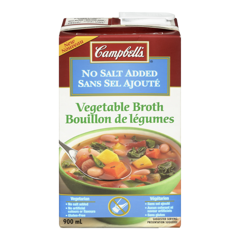 Campbell's Vegetable Broth No Salt Added (12-900 mL) (jit) - Pantree