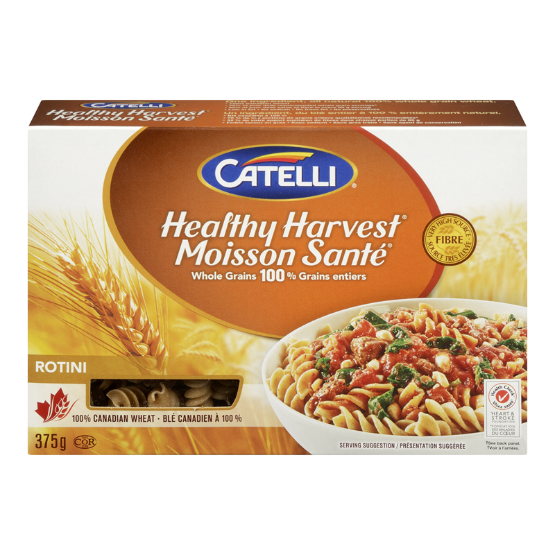 Catelli Healthy Harvest Rotini Whole Wheat (12-375 g) (jit) - Pantree