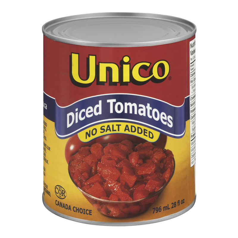 Unico Tomatoes Diced No Salt (24-796 mL) (jit) - Pantree
