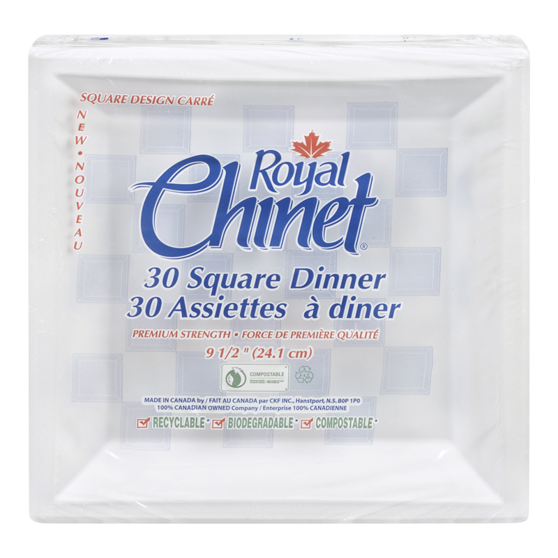Royal Chinet Dinner Plates - Square - 9.5 Inch (14 - 30) (jit) - Pantree