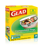 Glad Compostable Bags - Small (12-20 Bags (9.8 L - 41.4 cm X 41.9 Cm)) (jit) - Pantree
