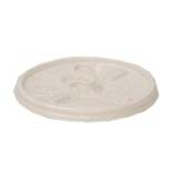 16 - 32 Oz Ecotainer/ White Paper Bowl White Flat Vented Lids (LFRFH32) (Not Compostable) (500 Per Case) - Pantree