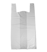 White Plastic T-shirt Bags S4 11x7x21" (1000 Per Case) - Pantree