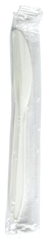 White Individually Wrapped Medium Knives (1000 Per Case) (jit) - Pantree