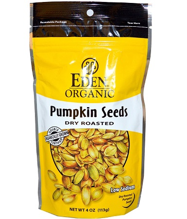 Eden Foods Pumpkin Seeds, Salted (Gluten Free, Organic, Non-GMO, Kosher) (15-113 g) (jit) - Pantree