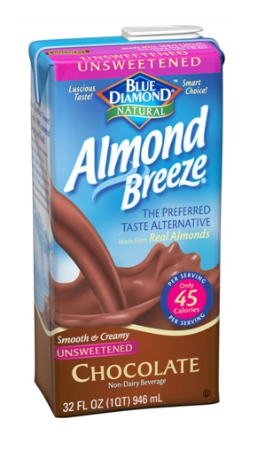 Blue Diamond Shelf-Stable Almond Breeze Unsweetened Chocolate (Gluten Free, Peanut Free, Non-GMO, Kosher, Vegan) (12-946 mL) (jit) - Pantree