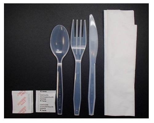 Cutlery Kit White 6 Piece Medium Weight - Biodegradable (Fork, Knife, Spoon, Napkin, Salt & Pepper) Biodegradable (250 Kits ) (jit) - Pantree