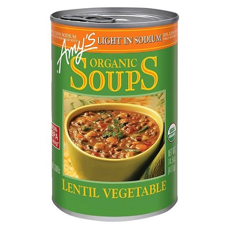 Amy's Kitchen Low Sodium Soup Lentil Vegetable (Gluten Free, Organic, Vegan, Kosher, Peanut Free) (12-398 mL) (jit) - Pantree