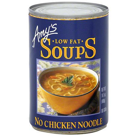 Amy's Kitchen Soup No Chicken Noodle (Organic, Vegan, Kosher, Peanut Free) (12-398 mL) (jit) - Pantree