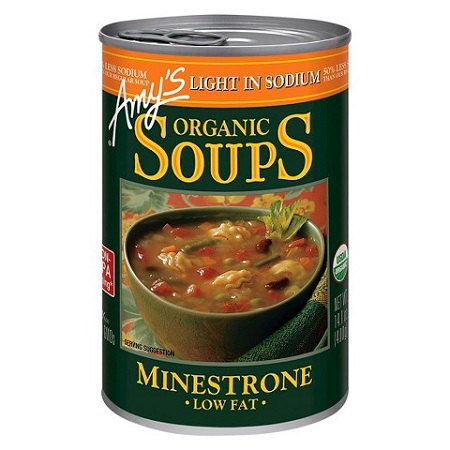 Amy's Low Sodium Minestrone Soup (Organic, Kosher, Peanut Free) (12-398 mL) (jit) - Pantree