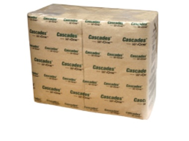 Cascades Pro Perform Interfold Natural  Napkin T411  - To Be Used With Cascades Dispensers (100% recycled fiber, 70% is postconsumer material, certified Ecologo¨, Processed Chlorine Free) (60 - Pantree