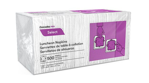 Cascades Pro Select Luncheon Napkin 1-Ply White 1/4 Fold N020 -  "Green Seal"  (6000 Per Case) - Pantree