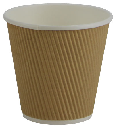Pronto 8oz Kraft Hot Ripple Paper Cup Squat (500 Per Case) (jit) - Pantree