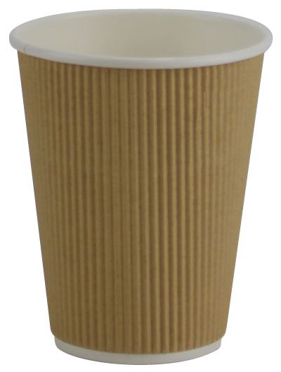 Pronto 12oz Kraft Hot Ripple Paper Cup (500 Per Case) (jit) - Pantree
