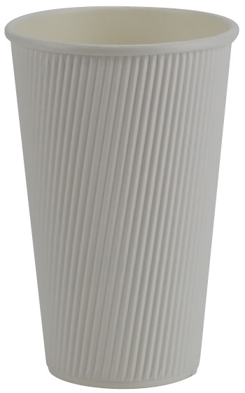 Pronto 16oz White Hot Ripple Paper Cup (500 Per Case) (jit) - Pantree