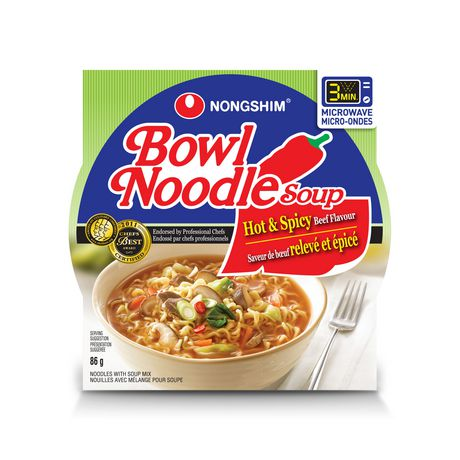 Nongshim Hot & Spicy Noodle Soup Bowl ( 12-86 g) (jit) - Pantree