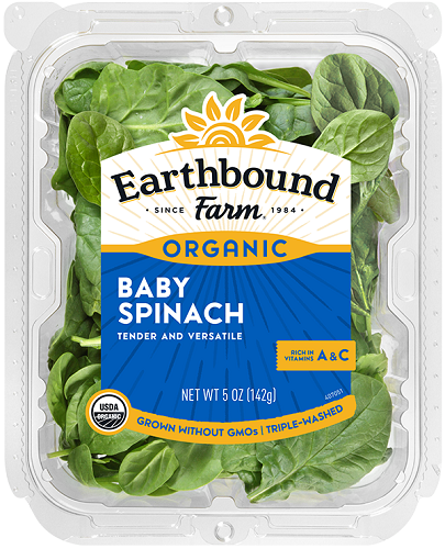 Earthbound Farm Organic Baby Spinach (1-142 g Pack) (jit) - Pantree