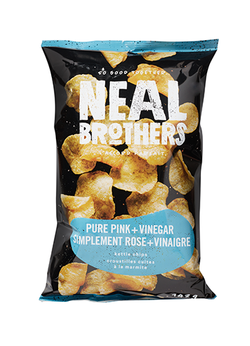 Neal Brothers Pink Salt And Vinegar Kettle Chips (Gluten Free, Non-GMO, Kosher) (12-142 g) - Pantree