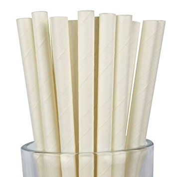 Paper Straws 10" Milkshake Wrapped White (250 ea) - Pantree