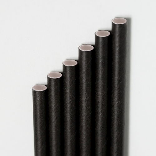 Paper Straws 6" Cocktail Unwrapped Black (500 ea) - Pantree