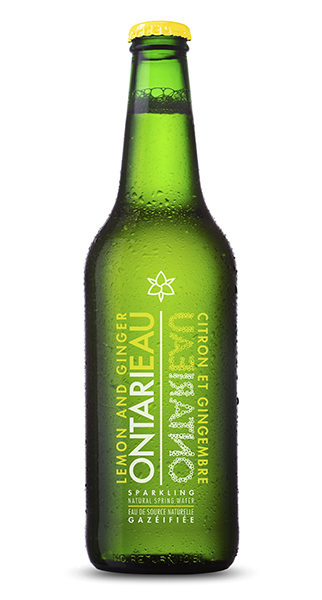 Ontarieau Sparkling Natural Spring Water Lemon & Ginger (24 - 355 mL (Glass Bottle)) - Pantree