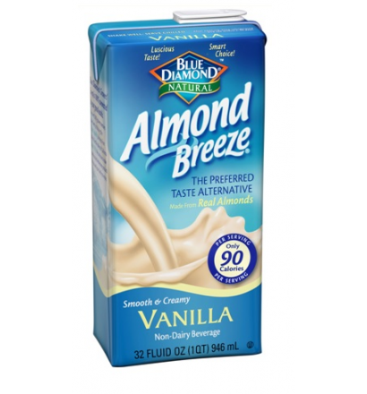Blue Diamond Almond Breeze Almond Milk - Vanilla (Gluten Free, Peanut Free, Non-GMO, Kosher, Vegan) (12-946 mL) (jit) - Pantree