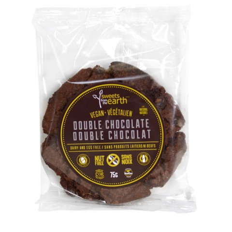 Sweets from the Earth Grab & Go Cookies Double Chocolate - 2 Week Shelf Life (Non-GMO, Nut Free, Dairy Free, Kosher, Vegan, Toronto Company) (12-75 g (Individually wrapped)) (jit) - Pantree