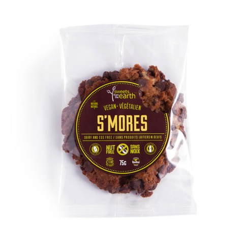 Sweets from the Earth Grab & Go Cookies S'mores - 2 Week Shelf Life (Non-GMO, Nut Free, Dairy Free, Kosher, Vegan, Toronto Company) (12-75 g (Individually wrapped)) (jit) - Pantree