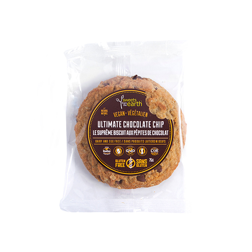 Sweets from the Earth Grab & Go Cookies Ultimate Chocolate Chip - 1 Week Shelf Life (Gluten Free, Non-GMO, Dairy Free, Kosher, Vegan, Toronto Company) (12-75 g (Individually Wrapped)) (jit) - Pantree