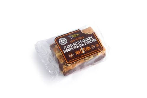 Sweets from the Earth Grab & Go Squares Peanut Butter Brownie - 1 Week Shelf Life (Non-GMO, Gluten Free, Dairy Free, Kosher, Vegan, Toronto Company) (12-70 g (Individually Wrapped)) (jit) - Pantree