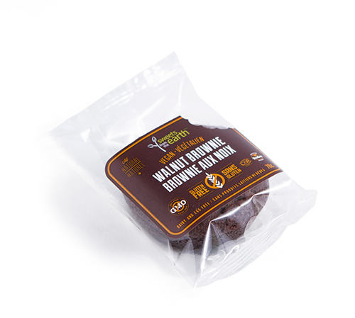 Sweets from the Earth Grab & Go Squares Walnut Brownie - 3 Week Shelf Life (Non-GMO, Gluten Free, Dairy Free, Kosher, Vegan, Toronto Company) (12-70 g (Individually Wrapped)) (jit) - Pantree