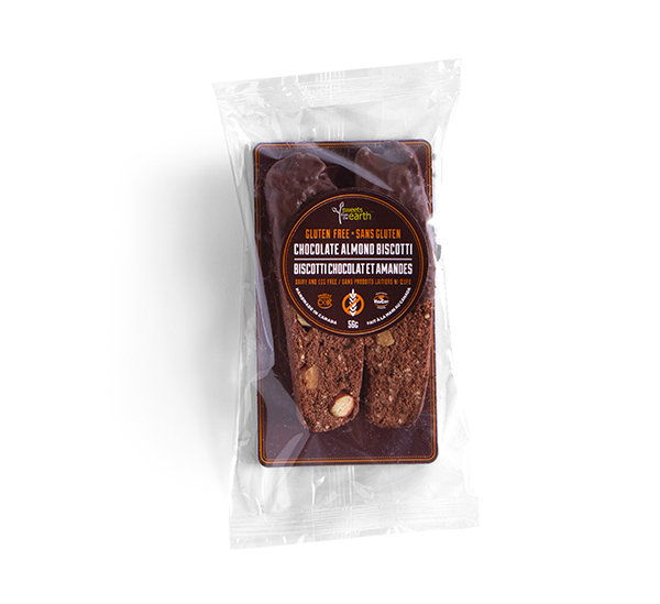 Sweets from the Earth Grab & Go Cookies Chocolate Almond Biscotti - 1 Week Shelf Life (Gluten Free, Non-GMO, Dairy Free, Kosher, Vegan, Toronto Company)	 (12-75 g (Individually Wrapped)) (jit - Pantree