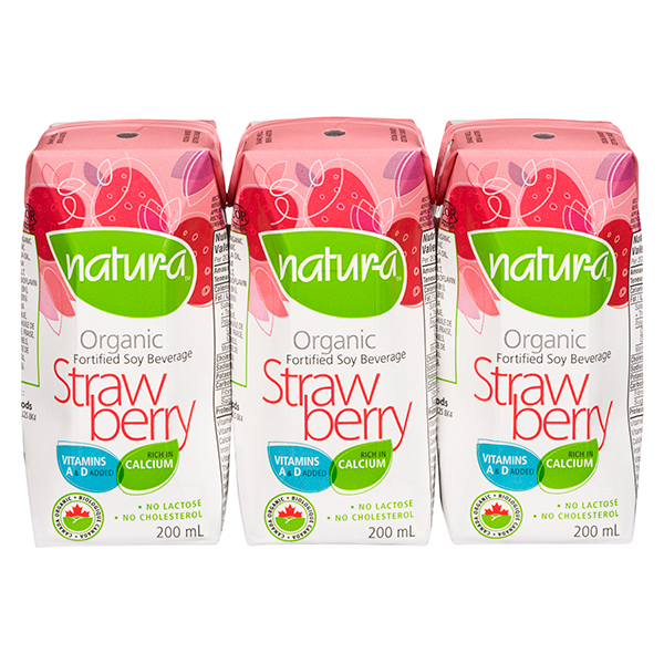 Natur-a Prisma Organic Soy Strawberry UHT (Gluten Free, Organic, Non-GMO, Kosher, Vegan) (24-200 mL) (jit) - Pantree