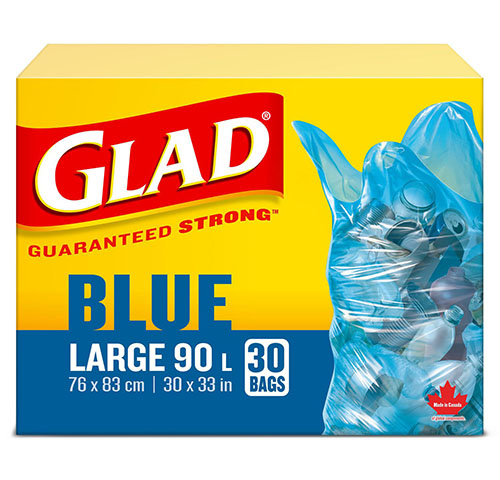 Glad Blue Recycling Bags 90 L Large (45168) (8x30ct) (jit) - Pantree