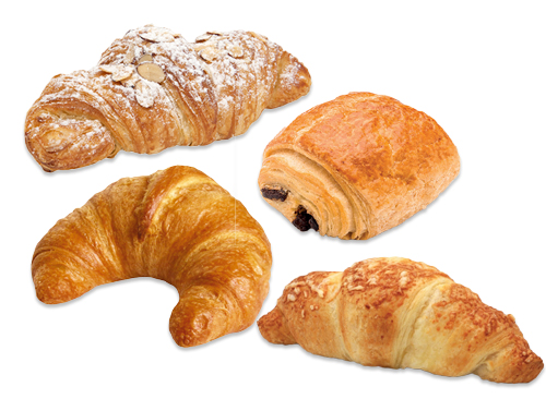 Fresh Baked Handcrafted Artisan Large Croissants Variety (Plain Crescent, Pain au Chocolate, Almond, Cheddar)	 (12 Large Croissants) (jit) - Pantree