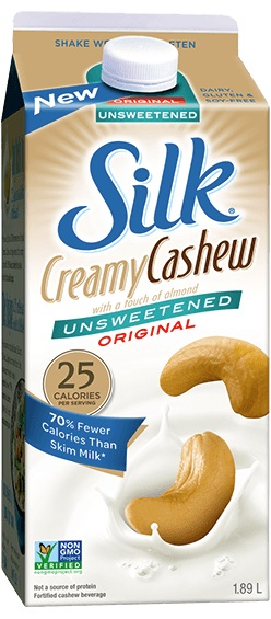 Silk Original Unsweetened Cashew (Gluten Free, Non-GMO, Vegan, Kosher) (1.89 L) (jit) - Pantree