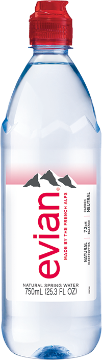 Evian Natural Spring Water Sport Cap (Plastic Bottle) (12x750 ml) - Pantree