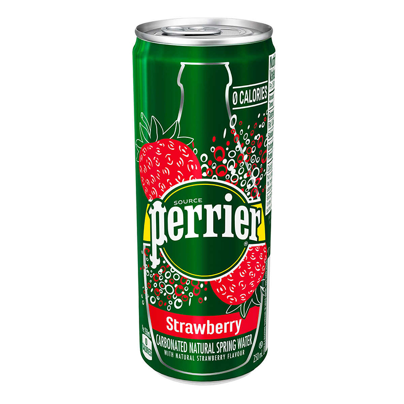Perrier Slims Strawberry Sparkling Water (24-330 mL (Cans)) - Pantree