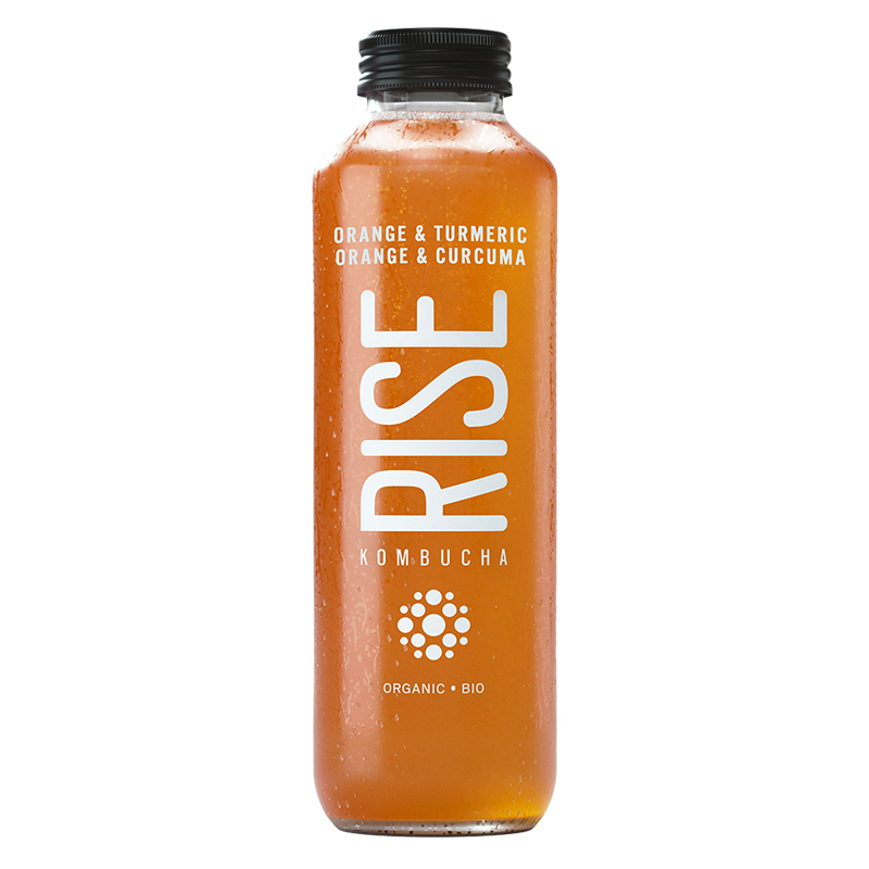 RISE Organic Kombucha Orange & Turmeric (Refrigerated) (12-414 mL) (jit) - Pantree