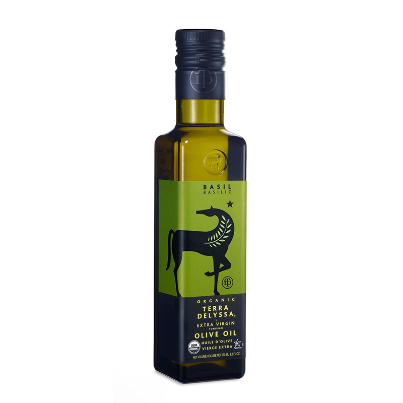 Terra Delyssa Organic Extra Virgin Olive Oil infused with Basil (6-250 mL) (jit) - Pantree