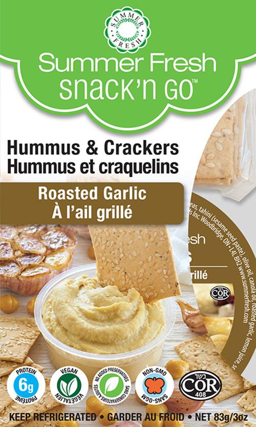 Summer Fresh Snack and Go - Hummus -  Roasted Garlic with Crackers (12x83g) - Pantree
