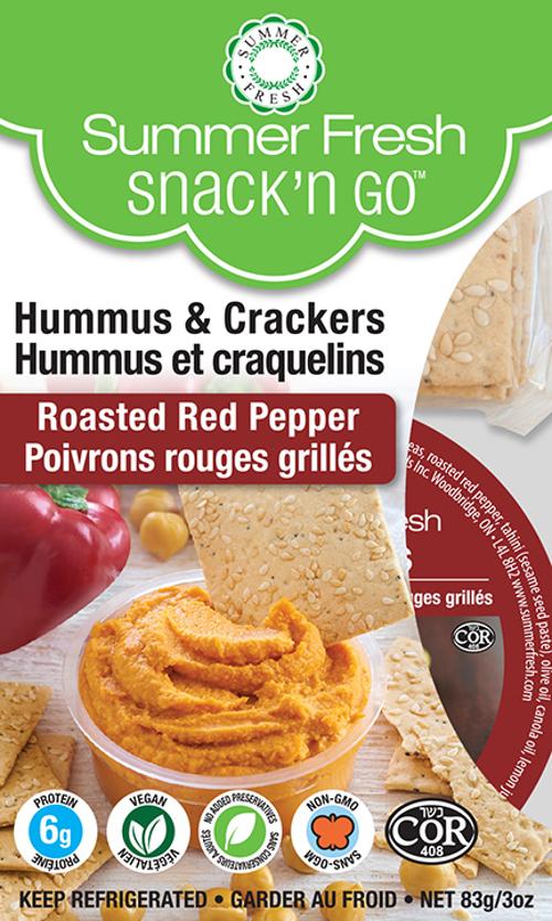 Summer Fresh Snack and Go - Hummus -  Red Pepper with Crackers (12x83g) - Pantree