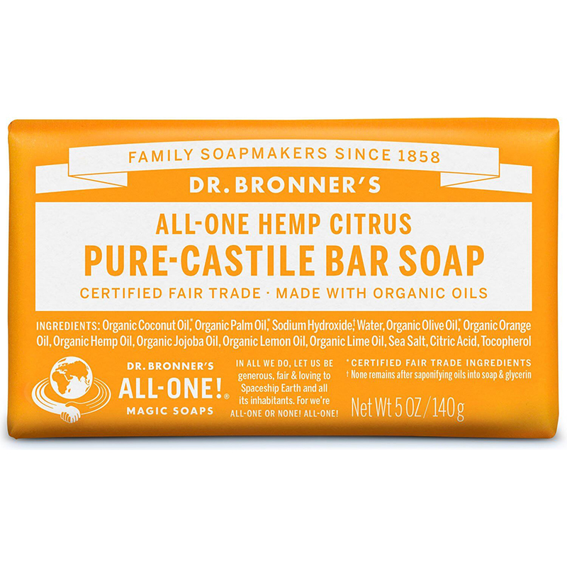 Dr. Bronner's Pure Castile Bar Soap Citrus Orange (1-140 g) (jit) - Pantree