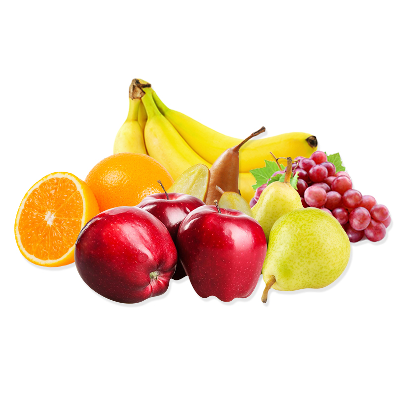 Assorted Fruit Case - Small (3 lbs Banana, 6 Oranges, 6 Red Delicious Apples, 6 Green Pears, 6 Bosc Pears, 2 lb Red Grapes) (jit) - Pantree