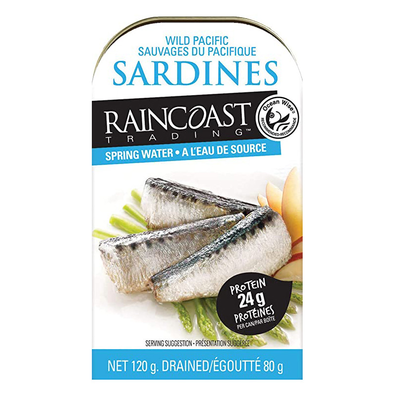 Raincoast Wild Sardines in Spring Water (12-120 g) (jit) - Pantree